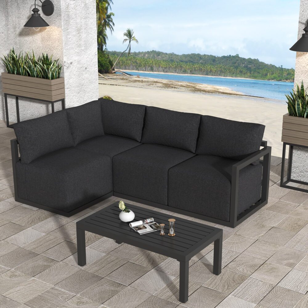 Four-Seat Alfresco Harmony Set – White - Cosy Abode