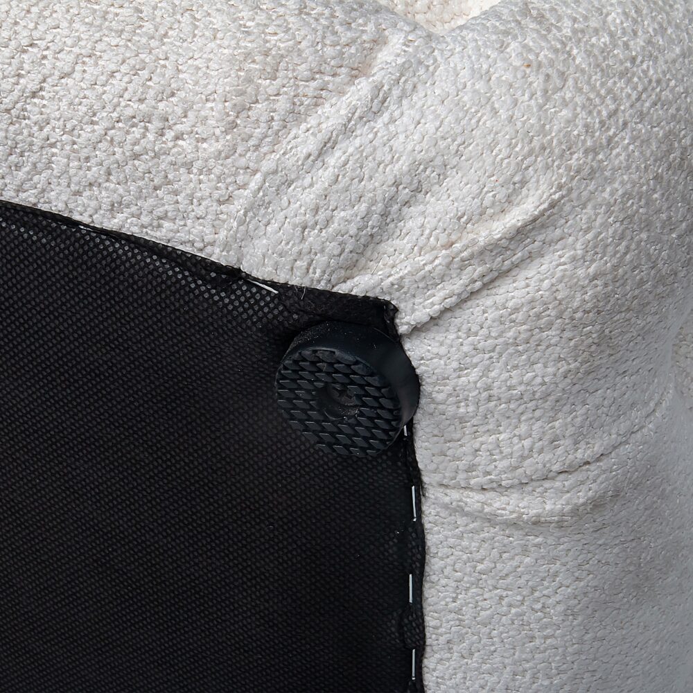 Elsa Tufted Ottoman Beach Boucle White-Rectangular - Cosy Abode