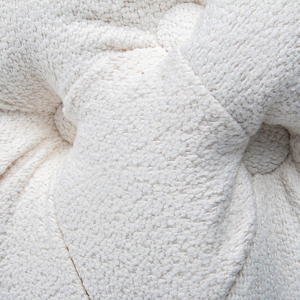 Elsa Tufted Ottoman Beach Boucle White-Rectangular - Cosy Abode