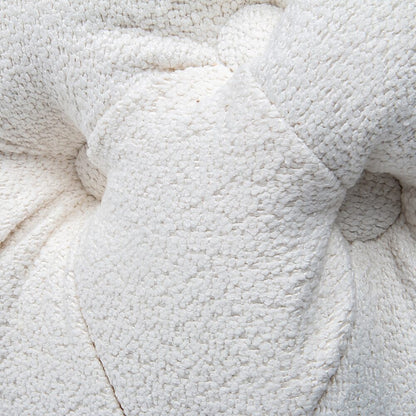 Elsa Tufted Ottoman Beach Boucle White-Rectangular - Cosy Abode