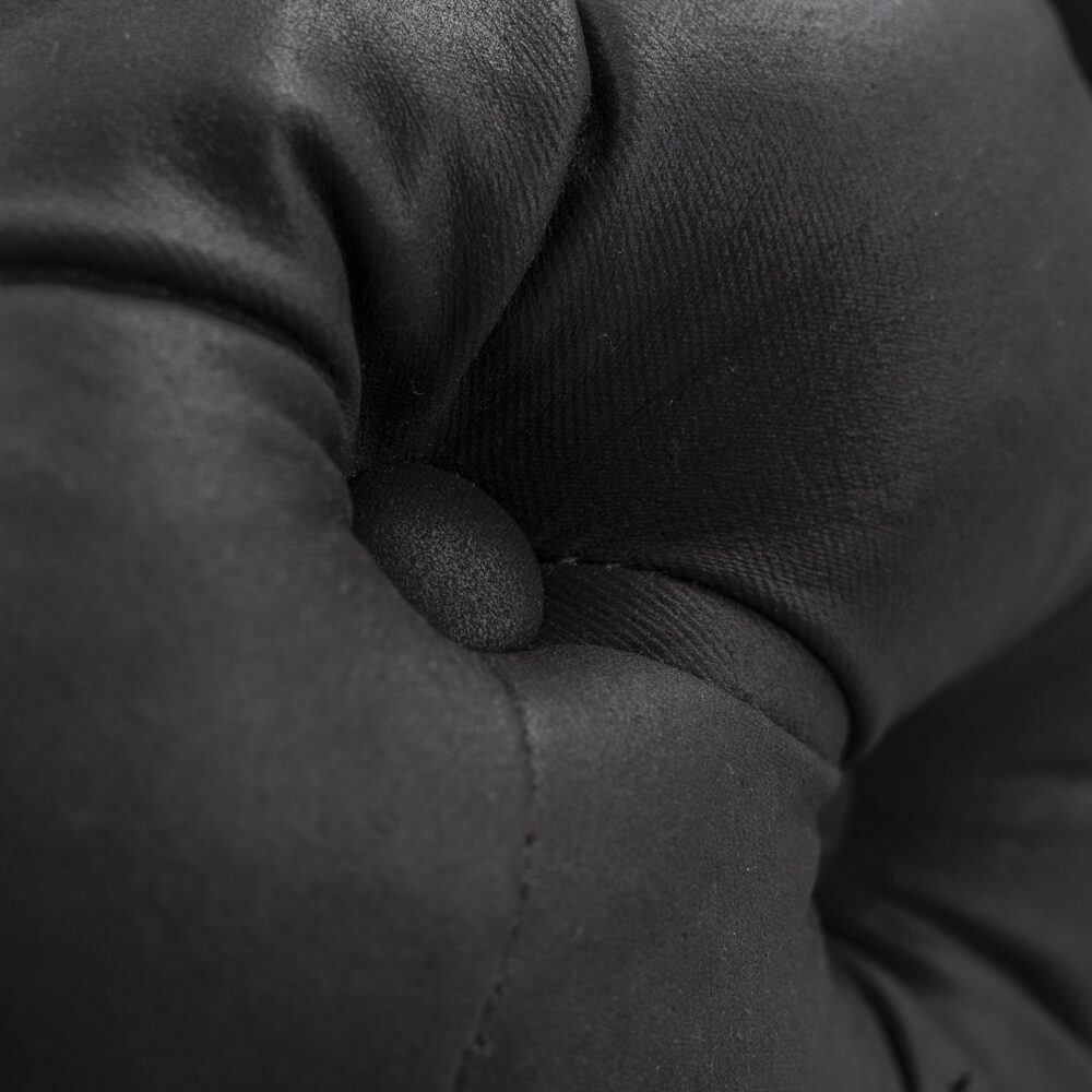 Black Leathaire Ottoman-Rectangular - Cosy Abode