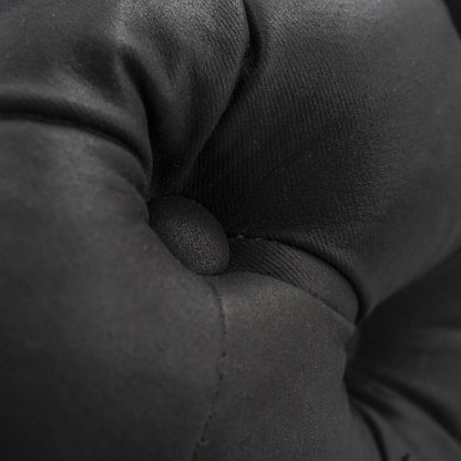 Black Leathaire Ottoman-Rectangular - Cosy Abode