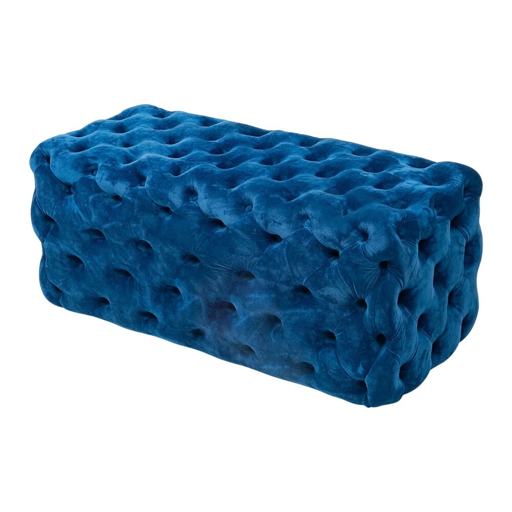 Elsa Navy Blue Velvet Ottoman-Rectangular - Cosy Abode