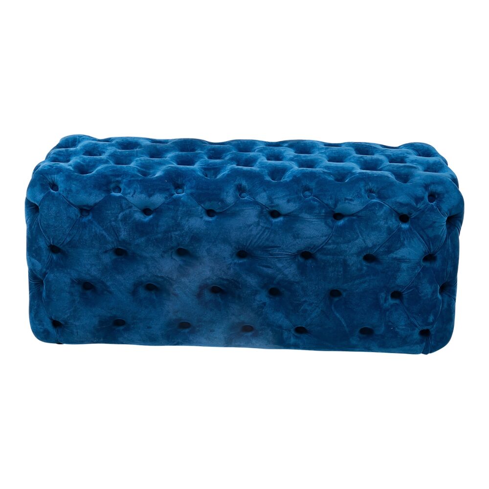 Elsa Navy Blue Velvet Ottoman-Rectangular - Cosy Abode