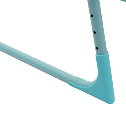 Foldable Table Adjustable Tray Laptop Desk with Removable Cup Holder-Turquoise - Cosy Abode