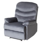 Wide Manual Single Recliner Sofa-Velvet Grey - Cosy Abode