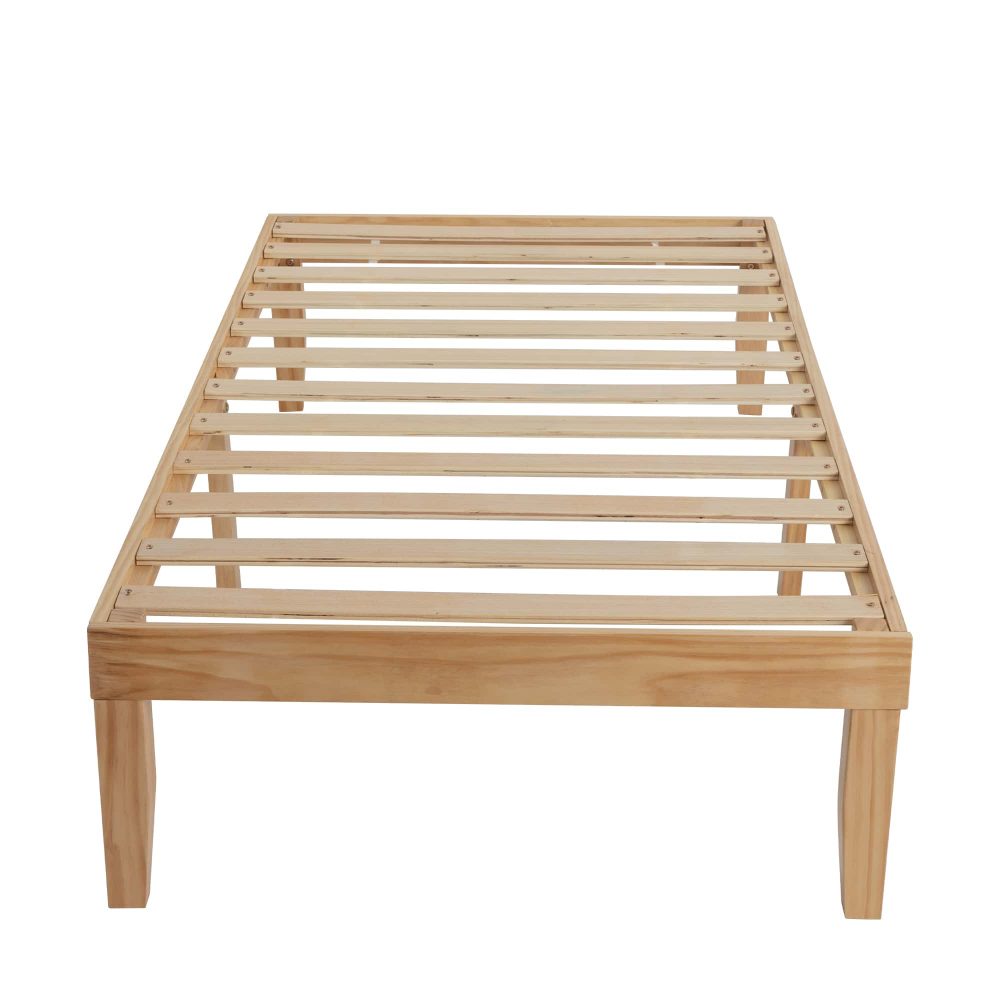 Single Size Warm Wooden Natural Bed Base Frame – King Single - Cosy Abode