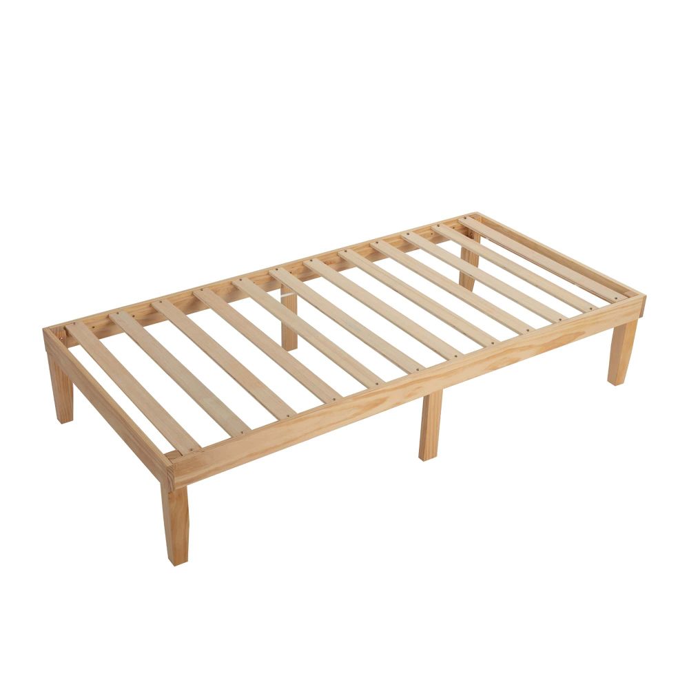 Single Size Warm Wooden Natural Bed Base Frame – King Single - Cosy Abode