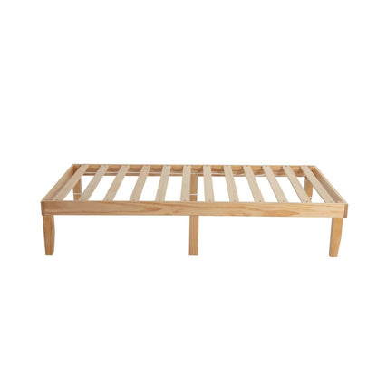 Single Size Warm Wooden Natural Bed Base Frame – King Single - Cosy Abode