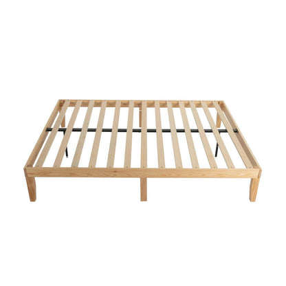 Warm Wooden Natural Bed Base Frame – Queen - Cosy Abode