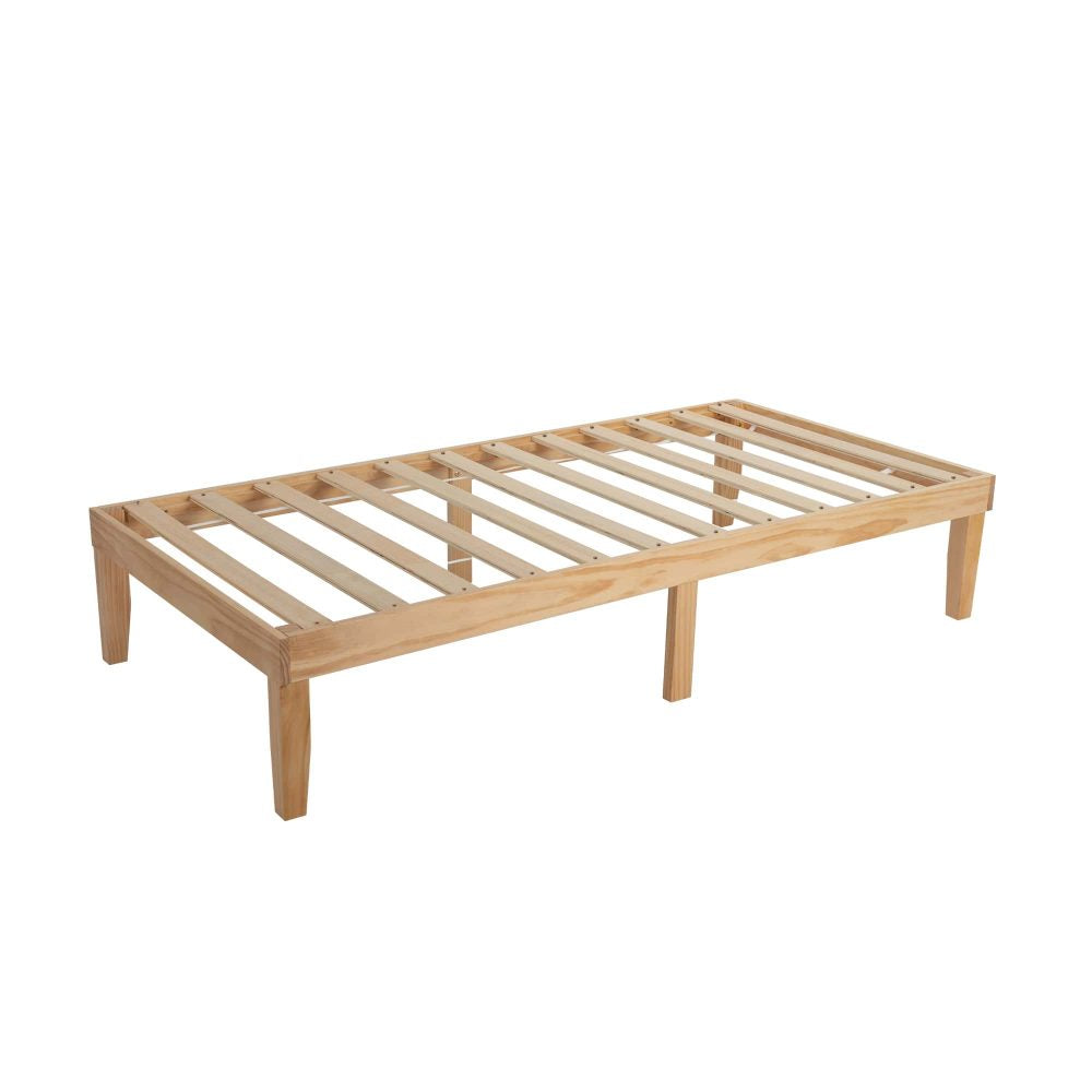 Single Size Warm Wooden Natural Bed Base Frame – Single - Cosy Abode