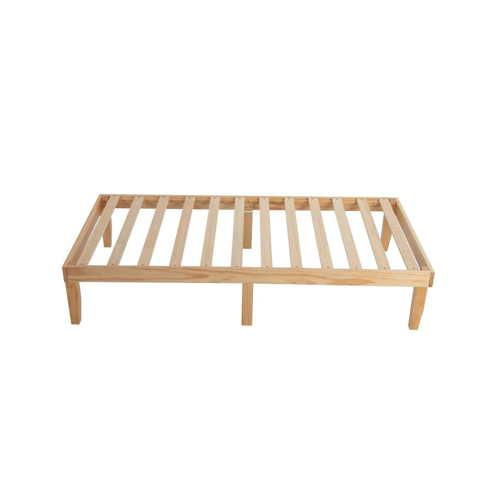 Single Size Warm Wooden Natural Bed Base Frame – Single - Cosy Abode
