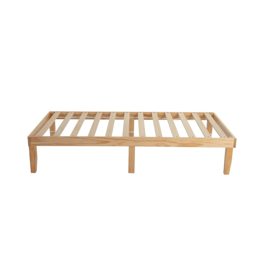 Single Size Warm Wooden Natural Bed Base Frame – Single - Cosy Abode
