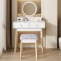 Dressing Vanity Table Stool Set with Make-up LED Lighted Mirror-White - Cosy Abode
