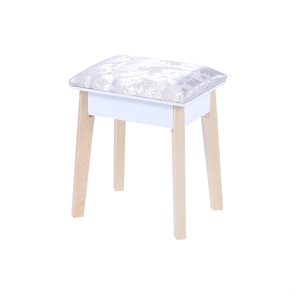Dressing Vanity Table Stool Set with Make-up LED Lighted Mirror-White - Cosy Abode
