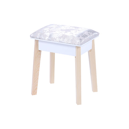 Dressing Vanity Table Stool Set with Make-up LED Lighted Mirror-White - Cosy Abode