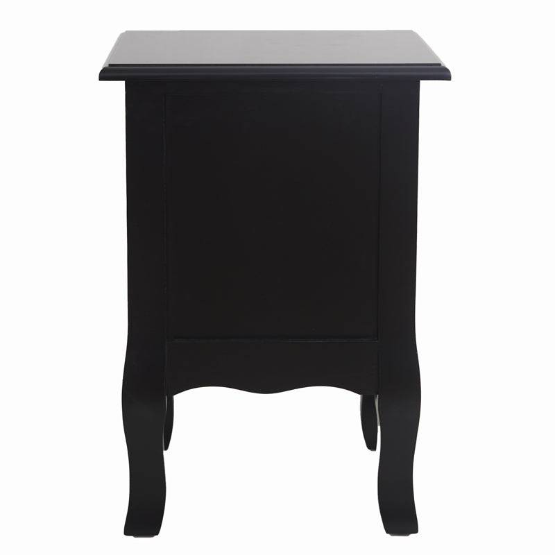 French Bedside Table Nightstand Black Set of 2 - Cosy Abode