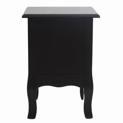 French Bedside Table Nightstand Black Set of 2 - Cosy Abode