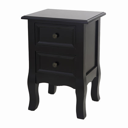 French Bedside Table Nightstand Black Set of 2 - Cosy Abode