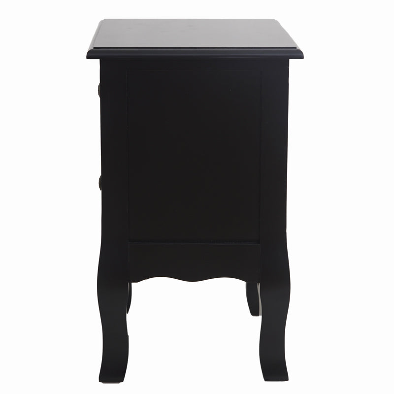 French Bedside Table Nightstand Black Set of 2 - Cosy Abode