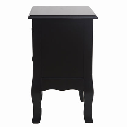 French Bedside Table Nightstand Black Set of 2 - Cosy Abode