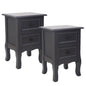 French Bedside Table Nightstand Grey Set of 2 - Cosy Abode