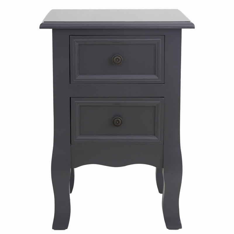 French Bedside Table Nightstand Grey Set of 2 - Cosy Abode
