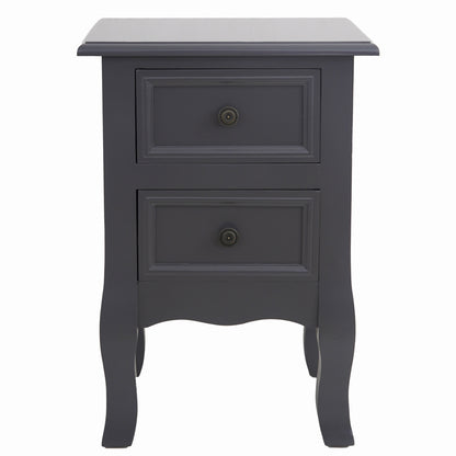 French Bedside Table Nightstand Grey Set of 2 - Cosy Abode