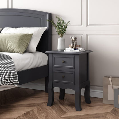 French Bedside Table Nightstand Grey Set of 2 - Cosy Abode