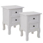 French Bedside Table Nightstand White Set of 2 - Cosy Abode