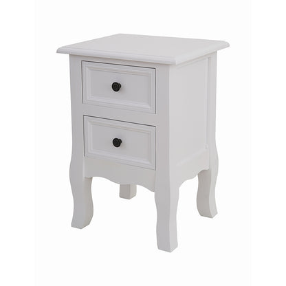 French Bedside Table Nightstand White Set of 2 - Cosy Abode