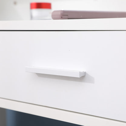 Diana Vanity Set with Shelves Cushioned Stool and Lighted Mirror- White - Cosy Abode