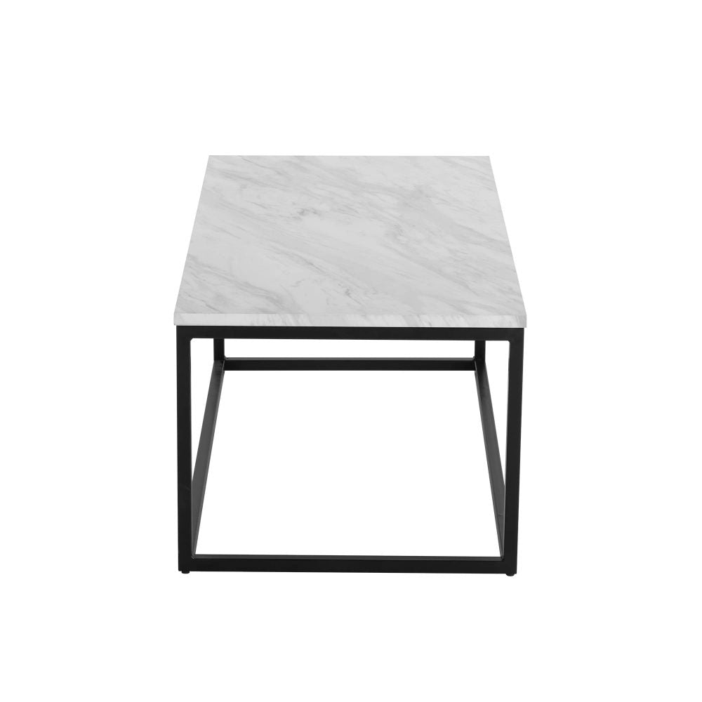 Industrial Style Marble Effect Rectangular Coffee Table - Cosy Abode