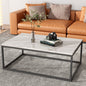 Industrial Style Marble Effect Rectangular Coffee Table - Cosy Abode