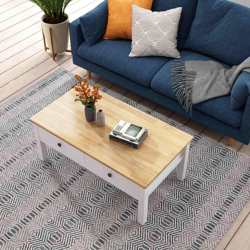 Sleek Natural Wood Rectangle Coffee Table - Cosy Abode