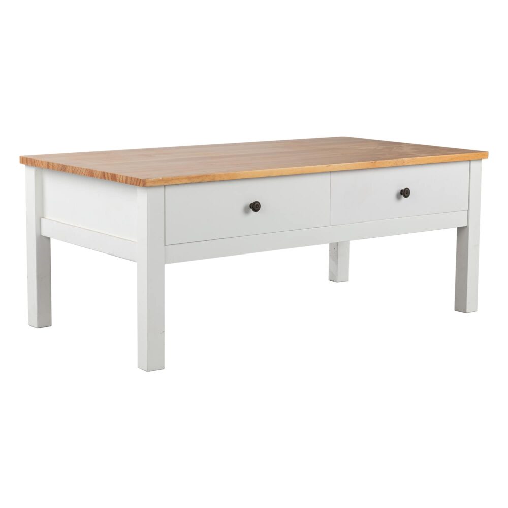 Sleek Natural Wood Rectangle Coffee Table - Cosy Abode