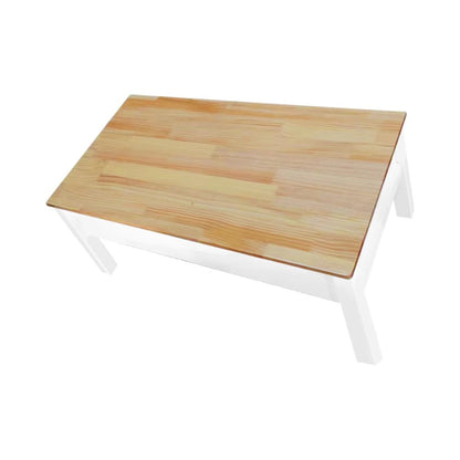Sleek Natural Wood Rectangle Coffee Table - Cosy Abode