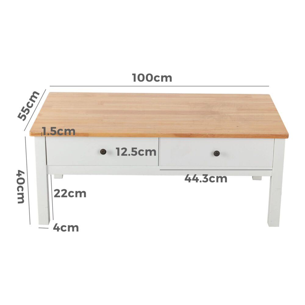 Sleek Natural Wood Rectangle Coffee Table - Cosy Abode