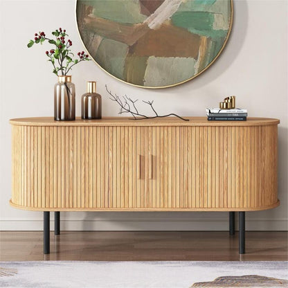 Ripple Sideboard with Sliding Doors — Earthy Elegance Redefined - Cosy Abode