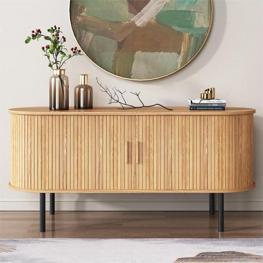 Ripple Sideboard with Sliding Doors — Earthy Elegance Redefined - Cosy Abode