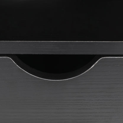 Bedside Table Side Storage Cabinet Nightstand 1 Drawer 2 Shelf LARK BLACK - Cosy Abode