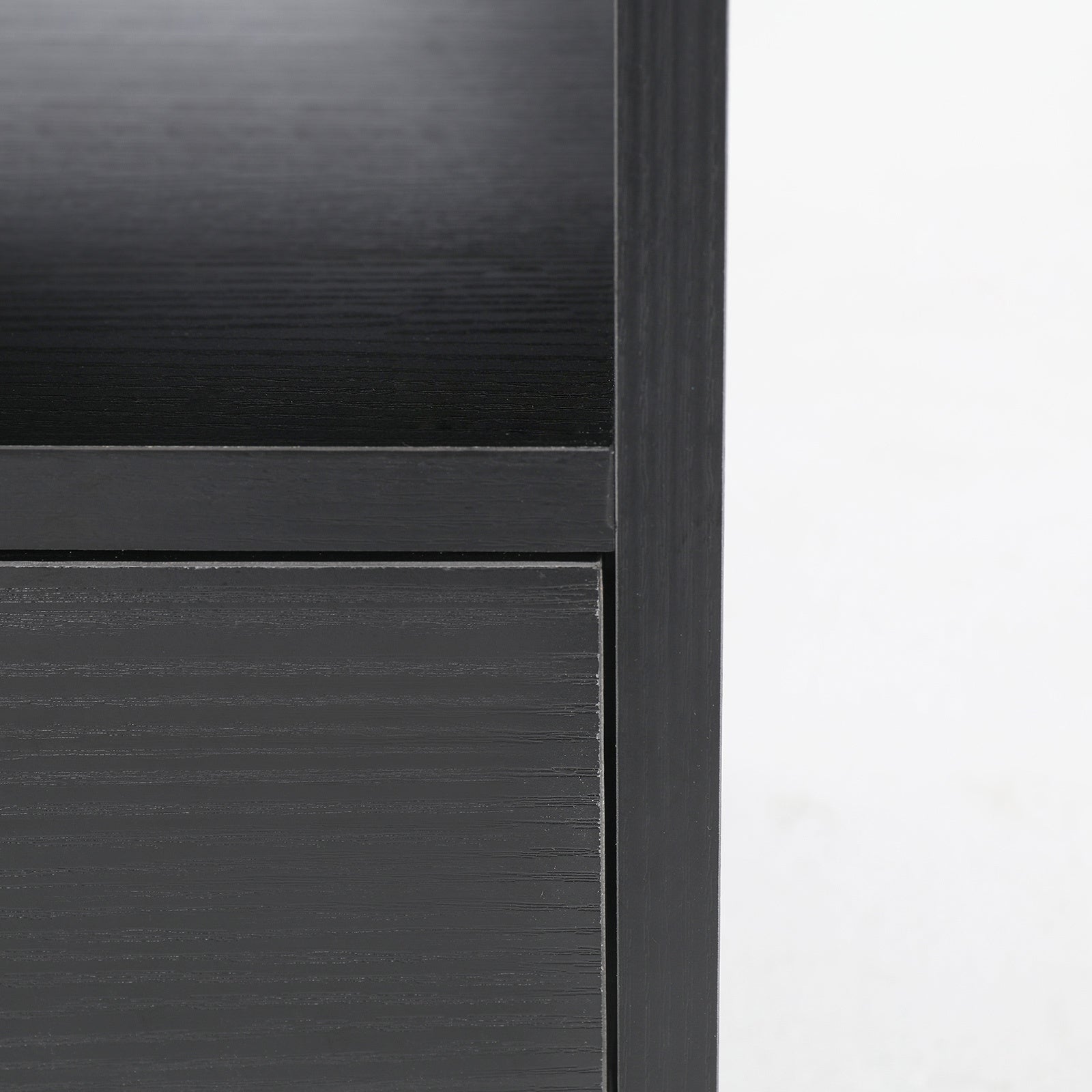 Bedside Table Side Storage Cabinet Nightstand 1 Drawer 2 Shelf LARK BLACK - Cosy Abode