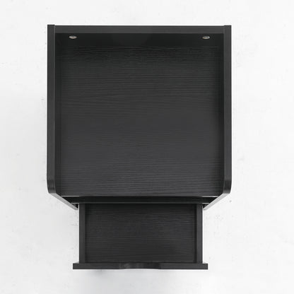 Bedside Table Side Storage Cabinet Nightstand 1 Drawer 2 Shelf LARK BLACK - Cosy Abode