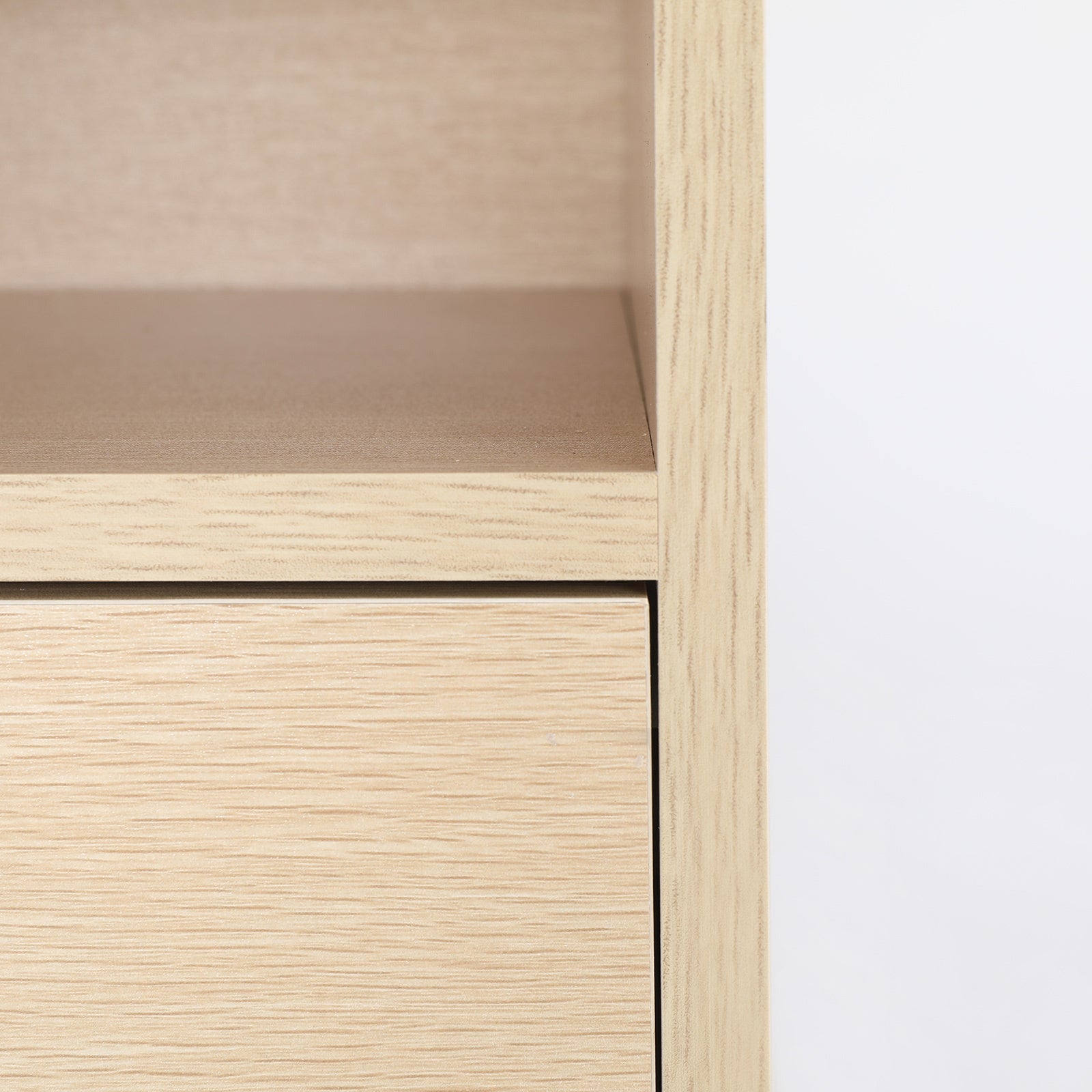 Bedside Table Side Storage Cabinet Nightstand Bedroom 1 Drawer 2 Shelf LARK OAK - Cosy Abode