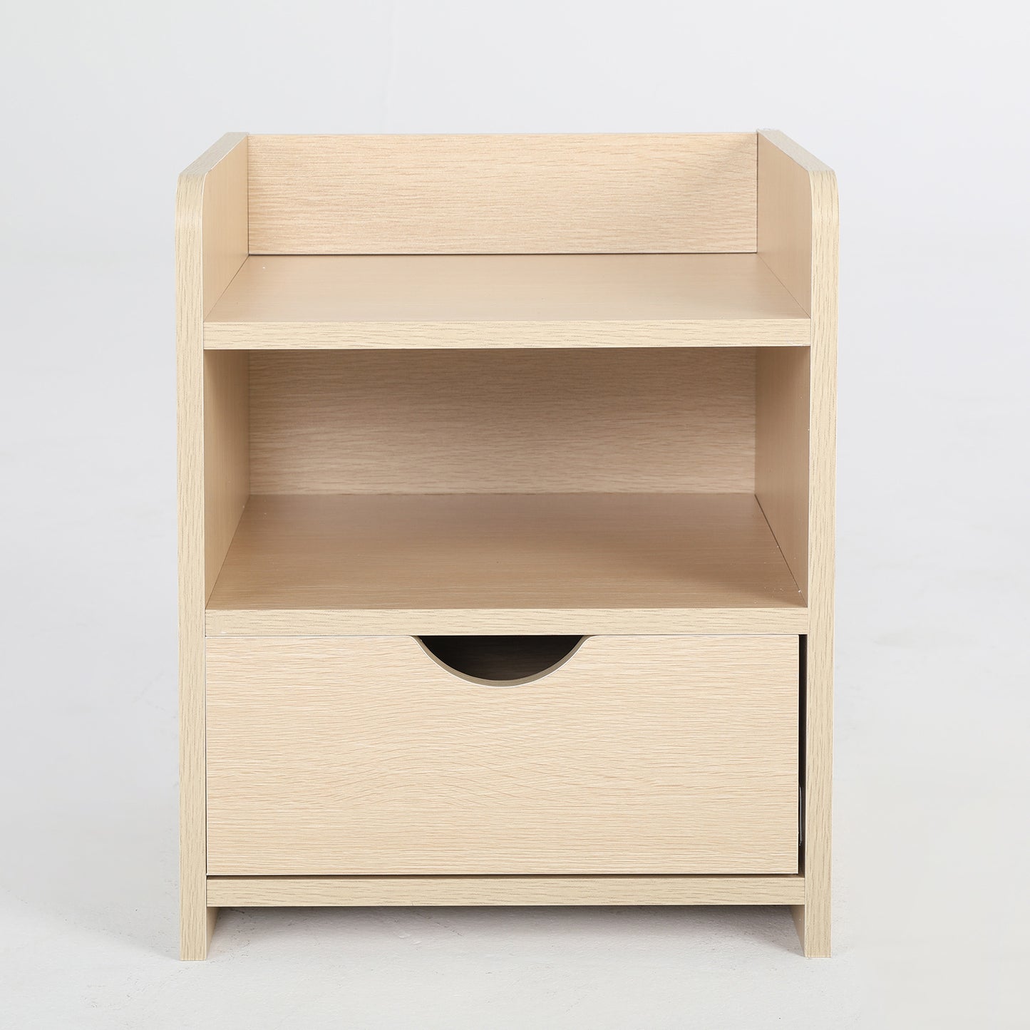 Bedside Table Side Storage Cabinet Nightstand Bedroom 1 Drawer 2 Shelf LARK OAK - Cosy Abode