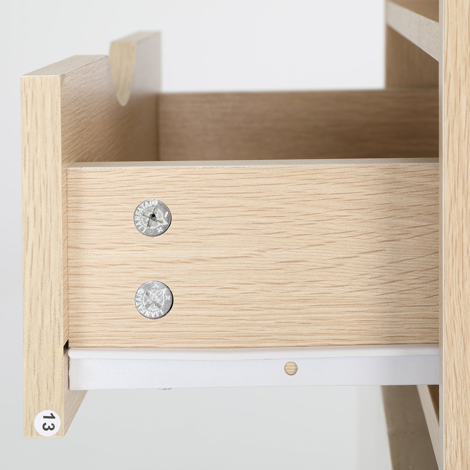 Bedside Table Side Storage Cabinet Nightstand Bedroom 1 Drawer 2 Shelf LARK OAK - Cosy Abode