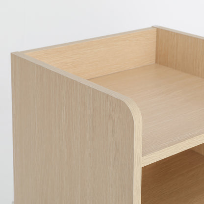 Bedside Table Side Storage Cabinet Nightstand Bedroom 1 Drawer 2 Shelf LARK OAK - Cosy Abode