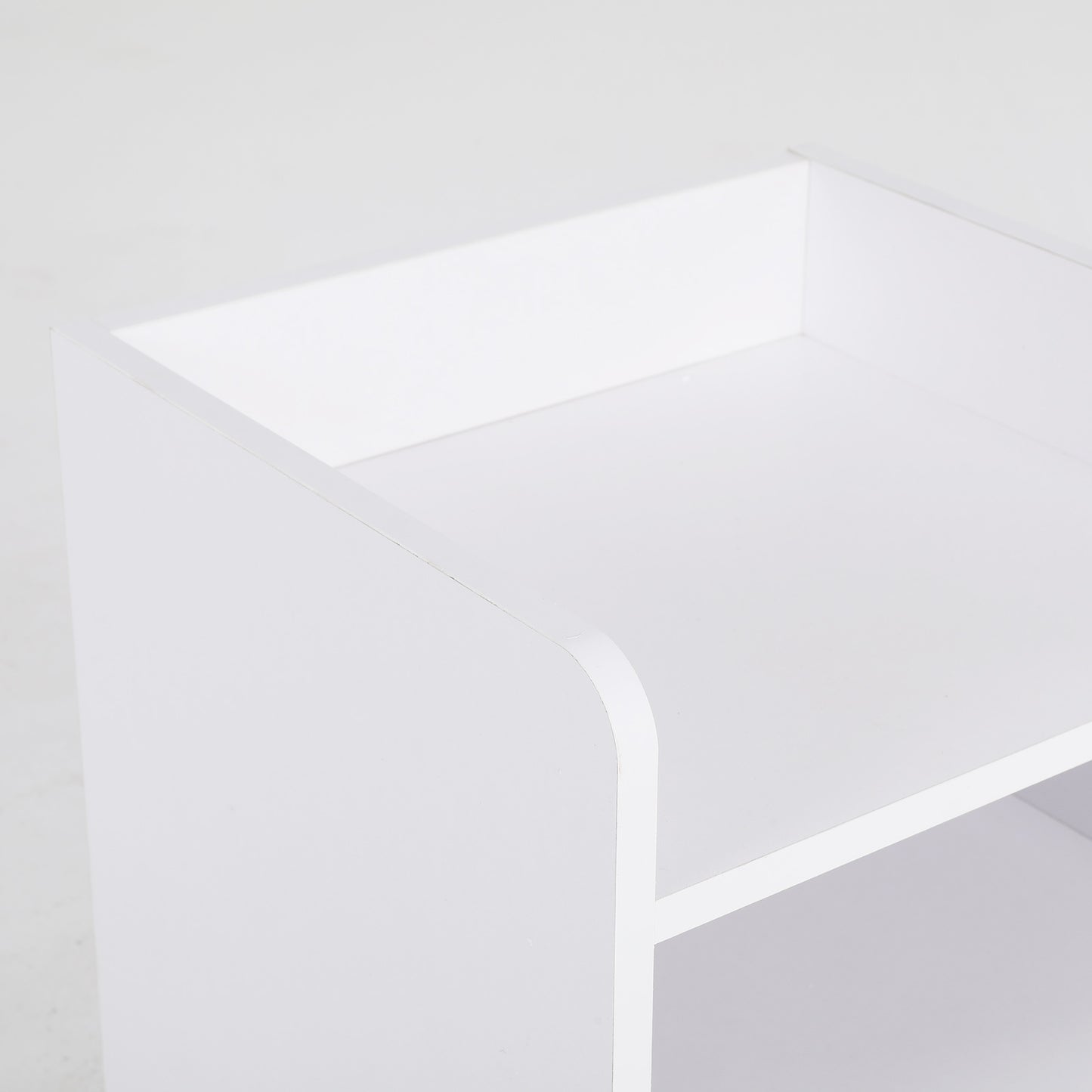 Bedside Table Side Storage Cabinet Nightstand Bedroom 1 Drawer 2 Shelf LARK WHITE - Cosy Abode