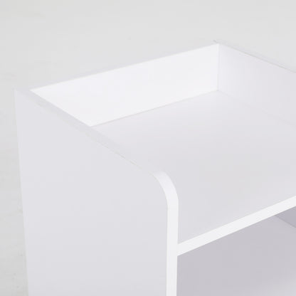 Bedside Table Side Storage Cabinet Nightstand Bedroom 1 Drawer 2 Shelf LARK WHITE - Cosy Abode
