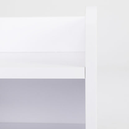 Bedside Table Side Storage Cabinet Nightstand Bedroom 1 Drawer 2 Shelf LARK WHITE - Cosy Abode